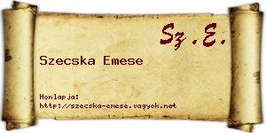 Szecska Emese névjegykártya