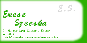 emese szecska business card